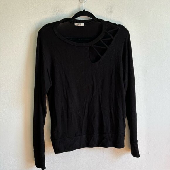LNA Revolve Back Cut Out Light Sweater - Picture 1 of 8